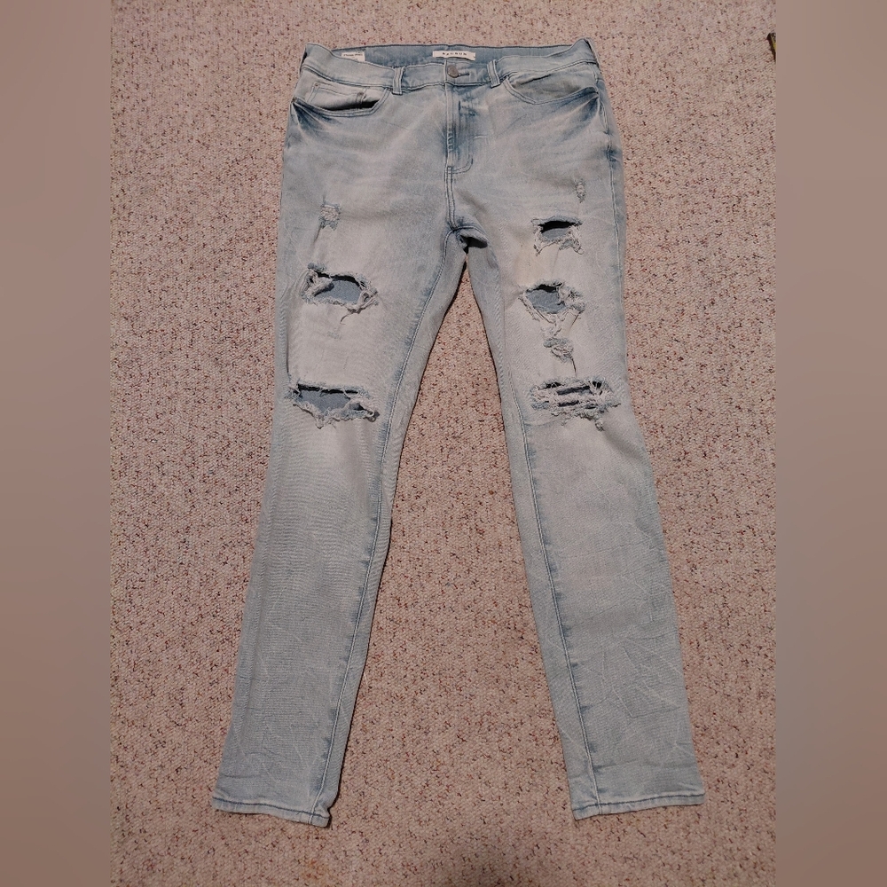 PacSun Light Blue Distressed Skinny Jeans - Picture 2 of 14